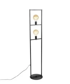 QAZQA Lampadaire En Acier Noir