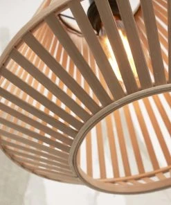 Good & Mojo Lampadaire En Bambou Abat-jour En Bambou Blanc/naturel, H. 150cm -Boutique Belamp lampadaire en bambou abat jour en bambou blanc naturel h 150cm 10