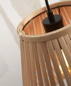 Good & Mojo Lampadaire En Bambou Abat-jour En Bambou Blanc/naturel, H. 150cm -Boutique Belamp lampadaire en bambou abat jour en bambou blanc naturel h 150cm 11