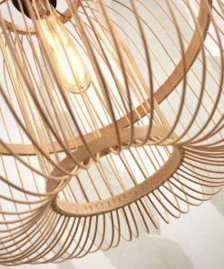 Good & Mojo Lampadaire En Bambou Abat-jour En Bambou Blanc/naturel, H. 150cm -Boutique Belamp lampadaire en bambou abat jour en bambou blanc naturel h 150cm 4