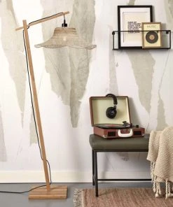 Good & Mojo Lampadaire En Bambou Abat-jour En Bambou Naturel, H. 150cm -Boutique Belamp lampadaire en bambou abat jour en bambou naturel h 150cm 14