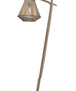 Good & Mojo Lampadaire En Bambou Abat-jour En Bambou Naturel, H. 150cm