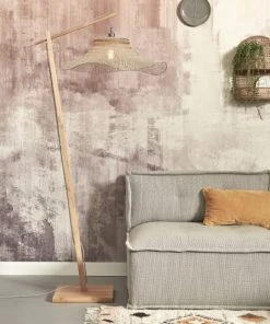 Good & Mojo Lampadaire En Bambou Abat-jour En Bambou Naturel, H. 176cm -Boutique Belamp lampadaire en bambou abat jour en bambou naturel h 176cm 2