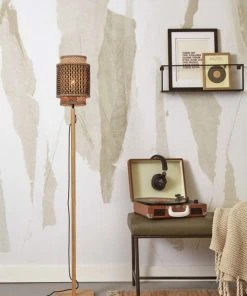 Good & Mojo Lampadaire En Bambou Abat-jour En Bambou Naturel/noir, H. 135cm -Boutique Belamp lampadaire en bambou abat jour en bambou naturel noir h 135cm 2