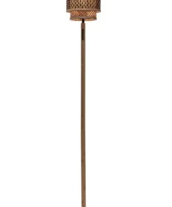 Good & Mojo Lampadaire En Bambou Abat-jour En Bambou Naturel/noir, H. 135cm