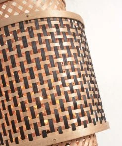 Good & Mojo Lampadaire En Bambou Abat-jour En Bambou Naturel/noir, H. 135cm -Boutique Belamp lampadaire en bambou abat jour en bambou naturel noir h 135cm 5