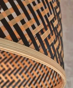 Good & Mojo Lampadaire En Bambou Abat-jour En Bambou Naturel/noir, H. 150cm -Boutique Belamp lampadaire en bambou abat jour en bambou naturel noir h 150cm 4