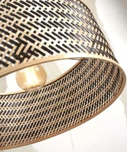 Good & Mojo Lampadaire En Bambou Abat-jour En Bambou Naturel/noir, H. 150cm -Boutique Belamp lampadaire en bambou abat jour en bambou naturel noir h 150cm 5