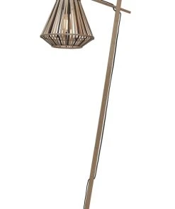 Good & Mojo Lampadaire En Bambou Abat-jour En Bambou Naturel/noir, H. 150cm