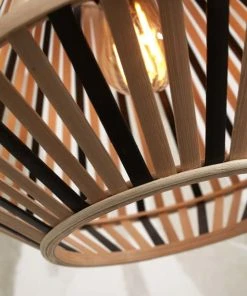 Good & Mojo Lampadaire En Bambou Abat-jour En Bambou Naturel/noir, H. 150cm -Boutique Belamp lampadaire en bambou abat jour en bambou naturel noir h 150cm 9