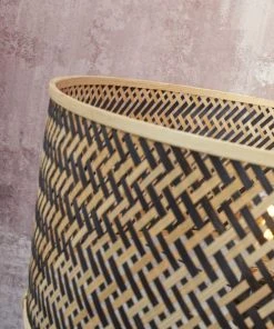 Good & Mojo Lampadaire En Bambou Abat-jour En Bambou Naturel/noir, H. 158cm -Boutique Belamp lampadaire en bambou abat jour en bambou naturel noir h 158cm 4
