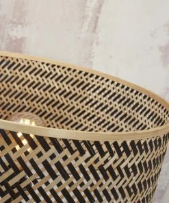 Good & Mojo Lampadaire En Bambou Abat-jour En Bambou Naturel/noir, H. 158cm -Boutique Belamp lampadaire en bambou abat jour en bambou naturel noir h 158cm 5