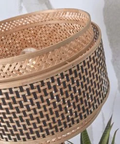 Good & Mojo Lampadaire En Bambou Abat-jour En Bambou Naturel/noir, H. 160cm -Boutique Belamp lampadaire en bambou abat jour en bambou naturel noir h 160cm 10