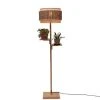 Good & Mojo Lampadaire En Bambou Abat-jour En Bambou Naturel/noir, H. 160cm