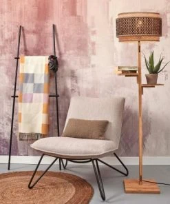 Good & Mojo Lampadaire En Bambou Abat-jour En Bambou Naturel/noir, H. 160cm -Boutique Belamp lampadaire en bambou abat jour en bambou naturel noir h 160cm 8