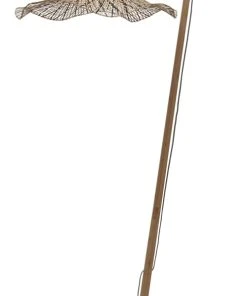 Good & Mojo Lampadaire En Bambou Abat-jour En Bambou Naturel/noir, H. 176cm