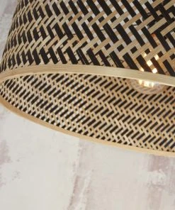 Good & Mojo Lampadaire En Bambou Abat-jour En Bambou Naturel/noir, H. 207cm -Boutique Belamp lampadaire en bambou abat jour en bambou naturel noir h 207cm 3