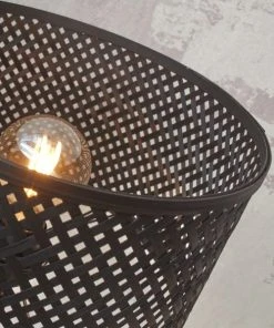 Good & Mojo Lampadaire En Bambou Abat-jour En Bambou Noir, H. 128cm -Boutique Belamp lampadaire en bambou abat jour en bambou noir h 128cm 3