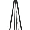 Good & Mojo Lampadaire En Bambou Abat-jour En Bambou Noir, H. 145cm