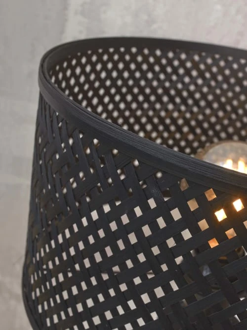 Good & Mojo Lampadaire En Bambou Abat-jour En Bambou Noir, H. 146cm 4 Good & Mojo Lampadaire En Bambou Abat-jour En Bambou Noir, H. 146cm – Image 4