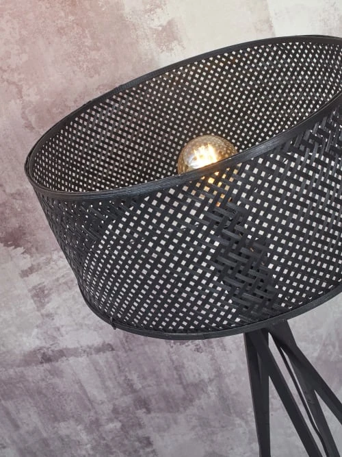Good & Mojo Lampadaire En Bambou Abat-jour En Bambou Noir, H. 146cm 5 Good & Mojo Lampadaire En Bambou Abat-jour En Bambou Noir, H. 146cm – Image 5