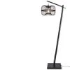 Good & Mojo Lampadaire En Bambou Abat-jour En Bambou Noir, H. 150cm