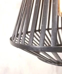 Good & Mojo Lampadaire En Bambou Abat-jour En Bambou Noir, H. 150cm -Boutique Belamp lampadaire en bambou abat jour en bambou noir h 150cm 11
