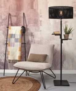 Good & Mojo Lampadaire En Bambou Abat-jour En Bambou Noir, H. 158cm -Boutique Belamp lampadaire en bambou abat jour en bambou noir h 158cm 2