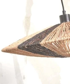 Good & Mojo Lampadaire En Bambou Abat-jour En Jute Naturel/noir, H. 150cm -Boutique Belamp lampadaire en bambou abat jour en jute naturel noir h 150cm 4