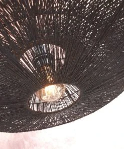 Good & Mojo Lampadaire En Bambou Abat-jour En Jute Noir, H. 150cm -Boutique Belamp lampadaire en bambou abat jour en jute noir h 150cm 3