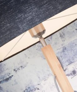 Good & Mojo Lampadaire En Bambou Abat-jour En Lin Gris Foncé, H. 167cm -Boutique Belamp lampadaire en bambou abat jour en lin gris fonce h 167cm 2