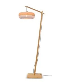 Good & Mojo Lampadaire En Bambou Blanc H176cm