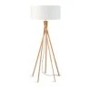 Good & Mojo Lampadaire En Bambou Et Lin Blanc H160cm