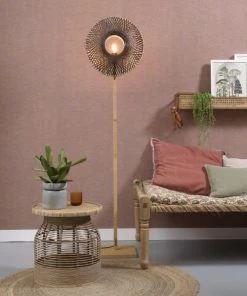 Good & Mojo Lampadaire En Bambou Naturel H170cm -Boutique Belamp lampadaire en bambou naturel h170cm 2