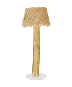 Now’s Home Lampadaire En Bois D'acajou Et Abat Jour