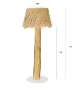 Now’s Home Lampadaire En Bois D'acajou Et Abat Jour -Boutique Belamp lampadaire en bois d acajou et abat jour 4