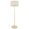 Maisons Du Monde Lampadaire En Bois De Manguier Et Abat-jour En Lin Et Rotin Beige H166