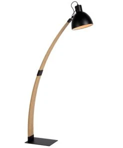 Lucide Lampadaire En Bois Noir