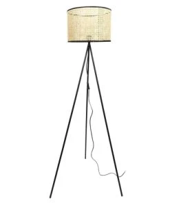TOILINUX Lampadaire En Cannage Hauteur 1,44 M. Noir 6 TOILINUX Lampadaire En Cannage Hauteur 1,44 M. Noir -Boutique Belamp lampadaire en cannage hauteur 1 44 m noir 2