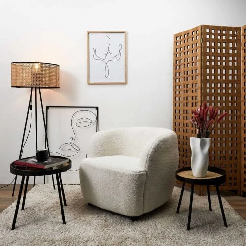 TOILINUX Lampadaire En Cannage Hauteur 1,44 M. Noir 4 TOILINUX Lampadaire En Cannage Hauteur 1,44 M. Noir – Image 4