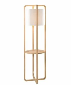 Maisons Du Monde Lampadaire En Chêne Et Abat-jour Blanc H155 -Boutique Belamp lampadaire en chene et abat jour blanc h155 1000 3 36 177279 3