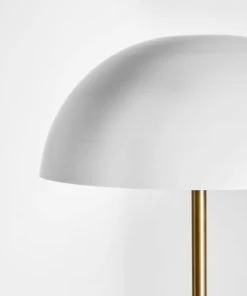 Lastdeco Lampadaire En Fer Et Bois En Blanc Et Or 39x39x143 -Boutique Belamp lampadaire en fer et bois en blanc et or 39x39x143 2