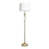 Lastdeco Lampadaire En Fer, Verre Et Lin, Blanc Et Or 41x41x163