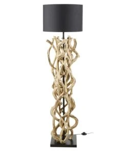 Maisons Du Monde Lampadaire En Liane De Vigne Et Abat-jour Noir H157