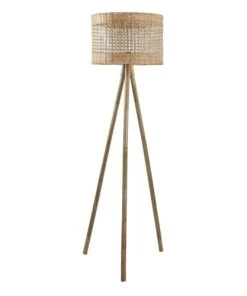 Maisons Du Monde Lampadaire En Manguier Et Abat-jour Cannage En Rotin H155