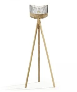 Oviala Lampadaire En Manguier Massif Et Rotin