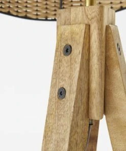 Oviala Lampadaire En Manguier Massif Et Rotin -Boutique Belamp lampadaire en manguier massif et rotin 3