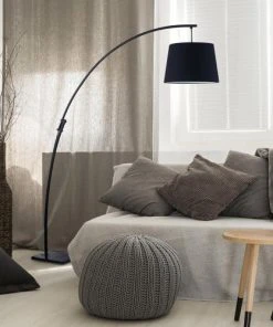 Altobuy Lampadaire En Métal Abat-jour Tissu Et Base Marbre Noir -Boutique Belamp lampadaire en metal abat jour tissu et base marbre noir 2