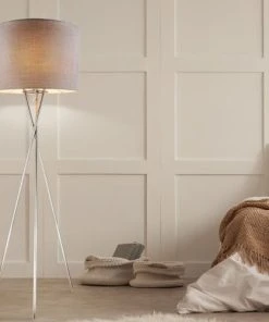 Globo Lampadaire En Métal Argenté -Boutique Belamp lampadaire en metal argente 9