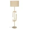 Maisons Du Monde Lampadaire En Métal Beige Stylisé Abat-jour En Raphia H162